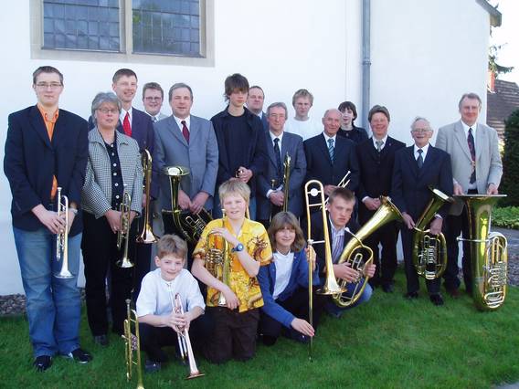 Church Brass Members in front of church