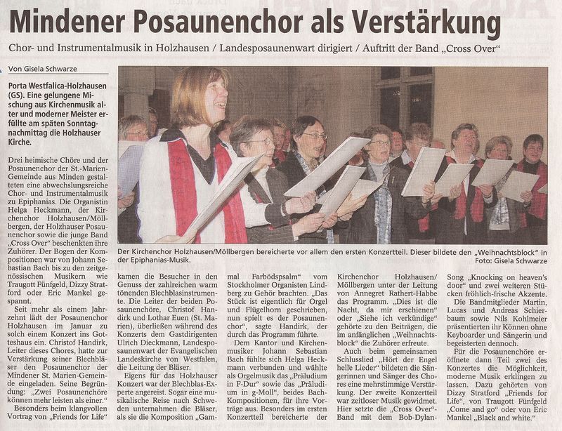 Artikel im MT zum Konzert mit Foto